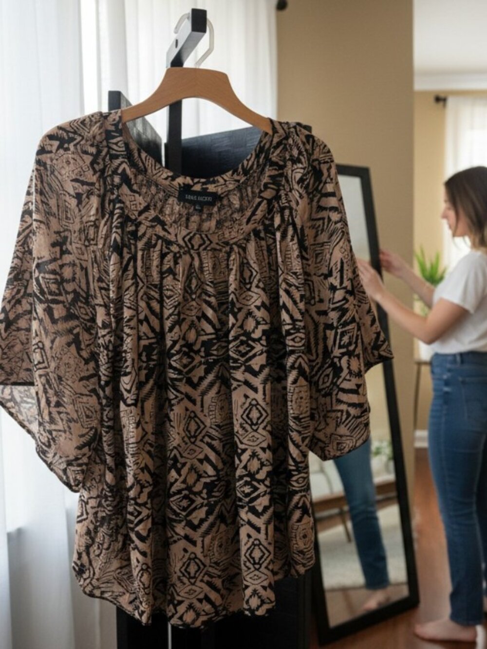 👉 Boho Print Flowy Blouse